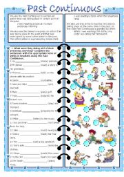 English Worksheet: PAST CONTINUOUS (editable with key)