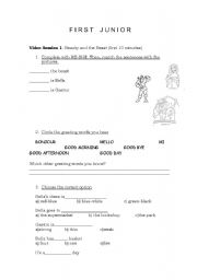 English worksheet: Video activity: The beauty and the beast