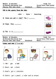 English Worksheet: children  go  to  school