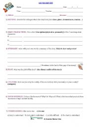 MOVIE REPORT WORKSHEET