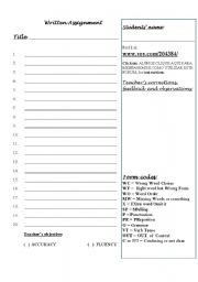 WRITTEN  ASSIGNMENT SHEET WITH CORRECTION CODES