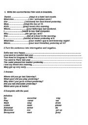 English Worksheet: Simple past exercises