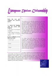 English Worksheet: European Citizenship