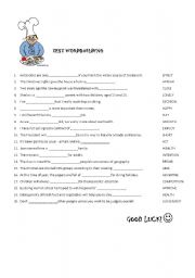 English worksheet: Test_wordbuilding