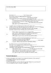 English worksheet: Free electric Band - fill in