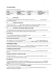 English worksheet: The Slope Rules