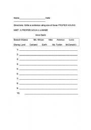 English Worksheet: Proper Nouns