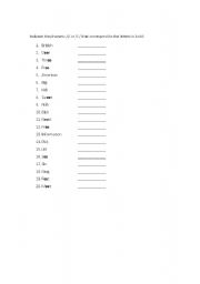 English worksheet: Pronouncing 