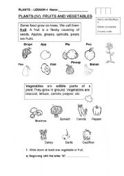 English worksheet: THE CRAZY FRUIT AND THE MAD VEGETABLE