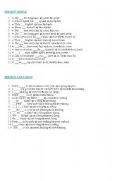 English Worksheet: Present tenses multiple choice