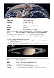 Planets reading and vocabulary 2