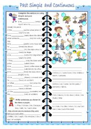 English Worksheet: past simple and continuous ( editable, with key)