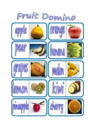 English Worksheet: Fruit Domino