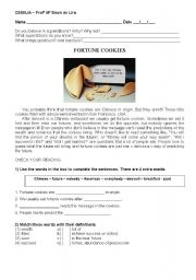 English Worksheet: Fortune Cookies