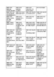 English Worksheet: Domino past simple tense 