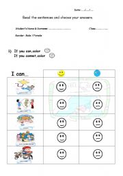 English worksheet: A simple survey to learn about ss interests and developments 1/3