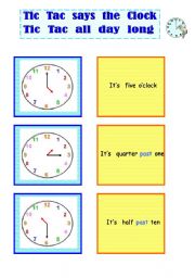 English Worksheet: memory the clock