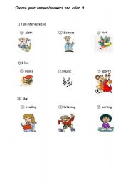 English Worksheet: A simple survey to learn about ss interests and developments 3/3