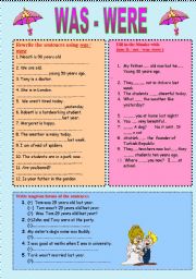 English Worksheet: was were 