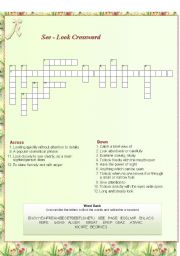 English Worksheet: See-Look Crossword