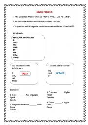 English worksheet: PRESENT SIMPLE 