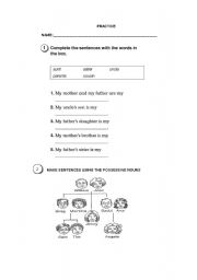 English Worksheet: family tree