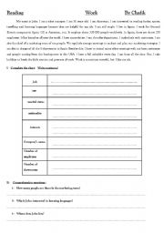 Business reading text with a writing activity!!
