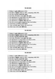 English worksheet: Comparing