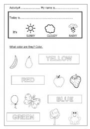 English Worksheet: Colors