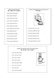 English Worksheet: Have/Has got