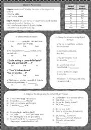 Object Pronouns Worksheet