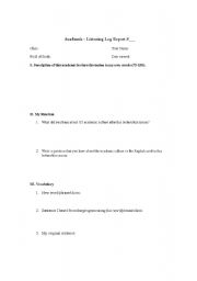 English worksheet: Listening Log - Academic