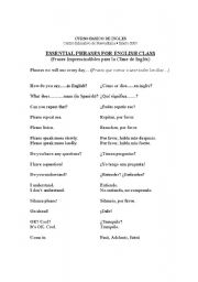 English worksheet: Indispensable Phrases