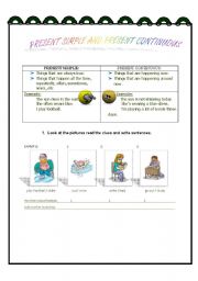 English worksheet: Present Simple and Present Continuous