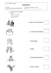 English worksheet: commands