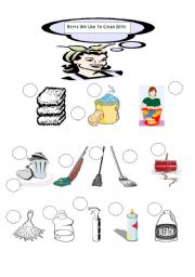 English worksheet: Things We Use To Clean With