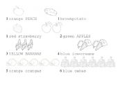 English worksheet: Food Writing & Colouring Practice