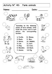 English Worksheet: FARM ANIMALS