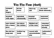 English Worksheet: Learning Phrases about Anger through Tic Tic Toe