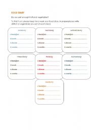 English worksheet: Fod diary