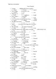 English Worksheet: Test Use of English