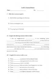 English worksheet: ESL Grammar Practice