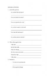 English worksheet: present simple