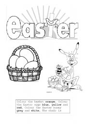 easter worksheet following instructions