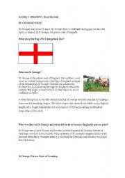 English Worksheet: St Georges Day