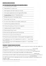 English Worksheet: REPORTED SPEECH revision