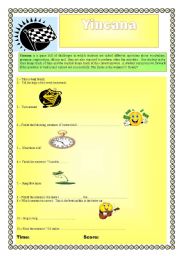 English worksheet: Yincana