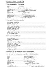 English Worksheet: Future Simple Tense