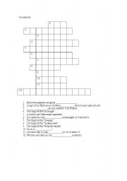 English Worksheet: Halloween crossword