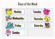 English Worksheet: DAYS OF WEEK
